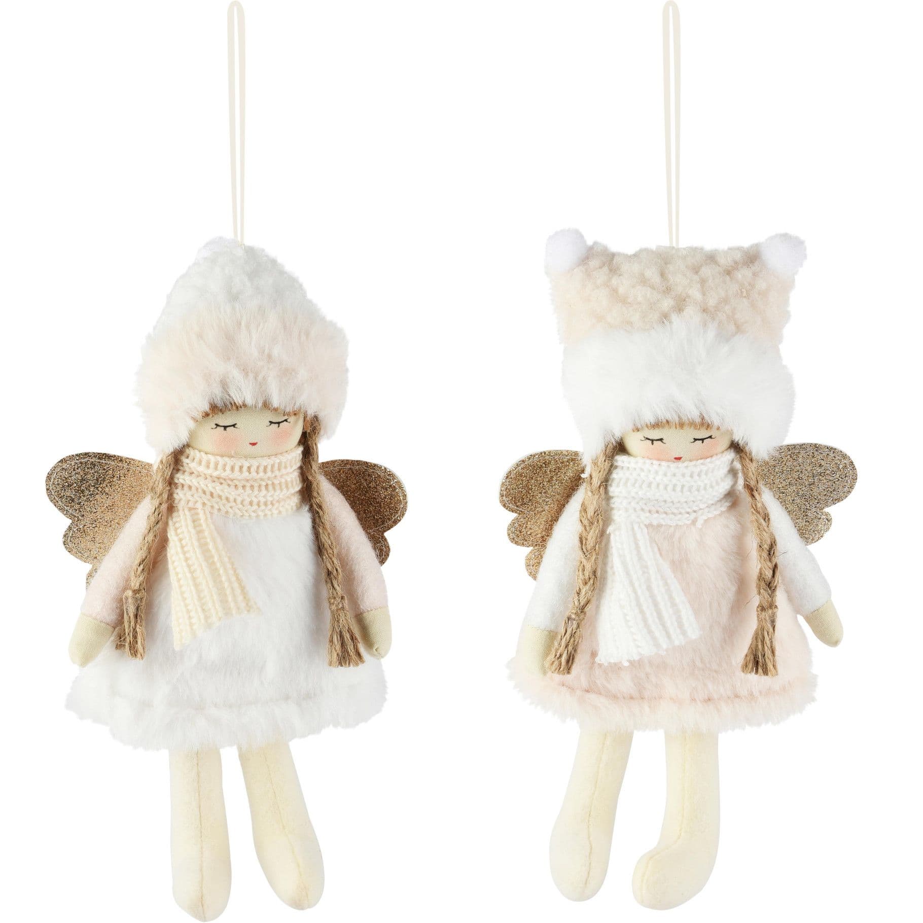 Pendentif ange fille, blanc, polyester