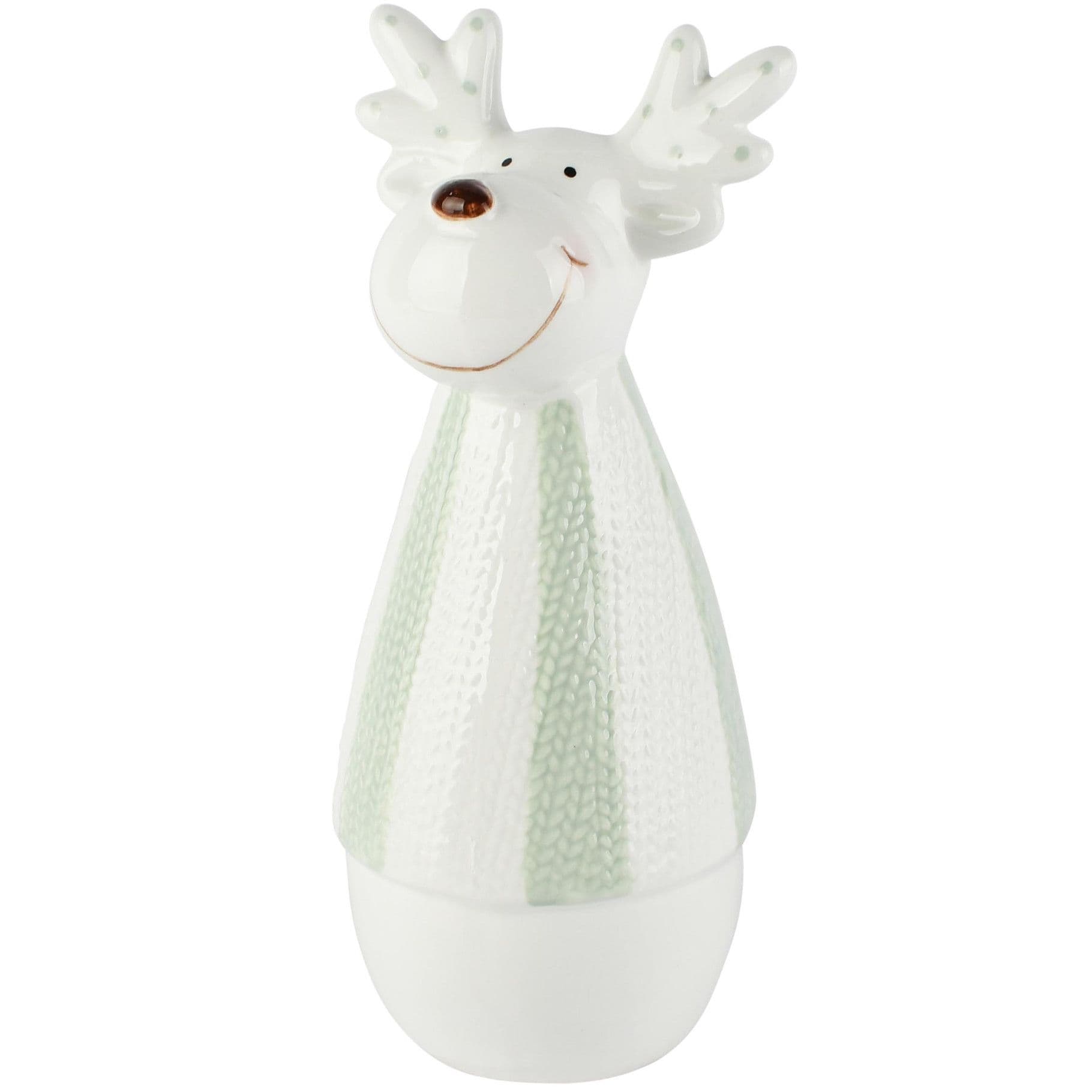Renne déco rayé, blanc/vert