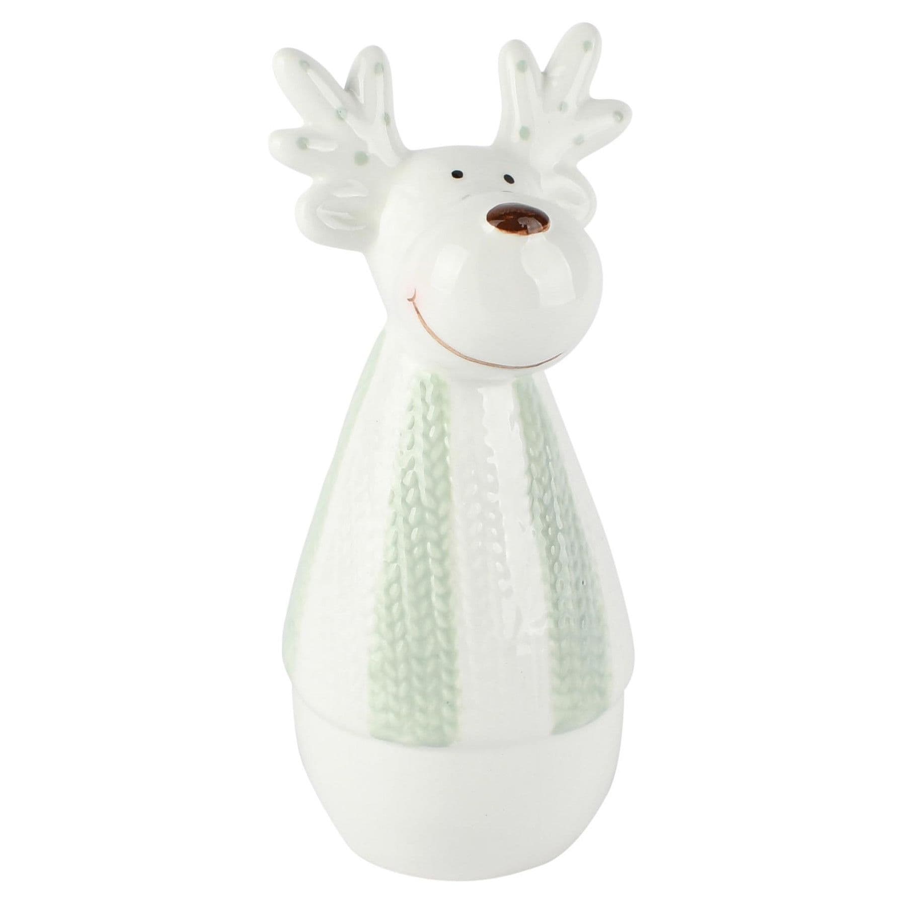 Renne déco rayé, blanc/vert