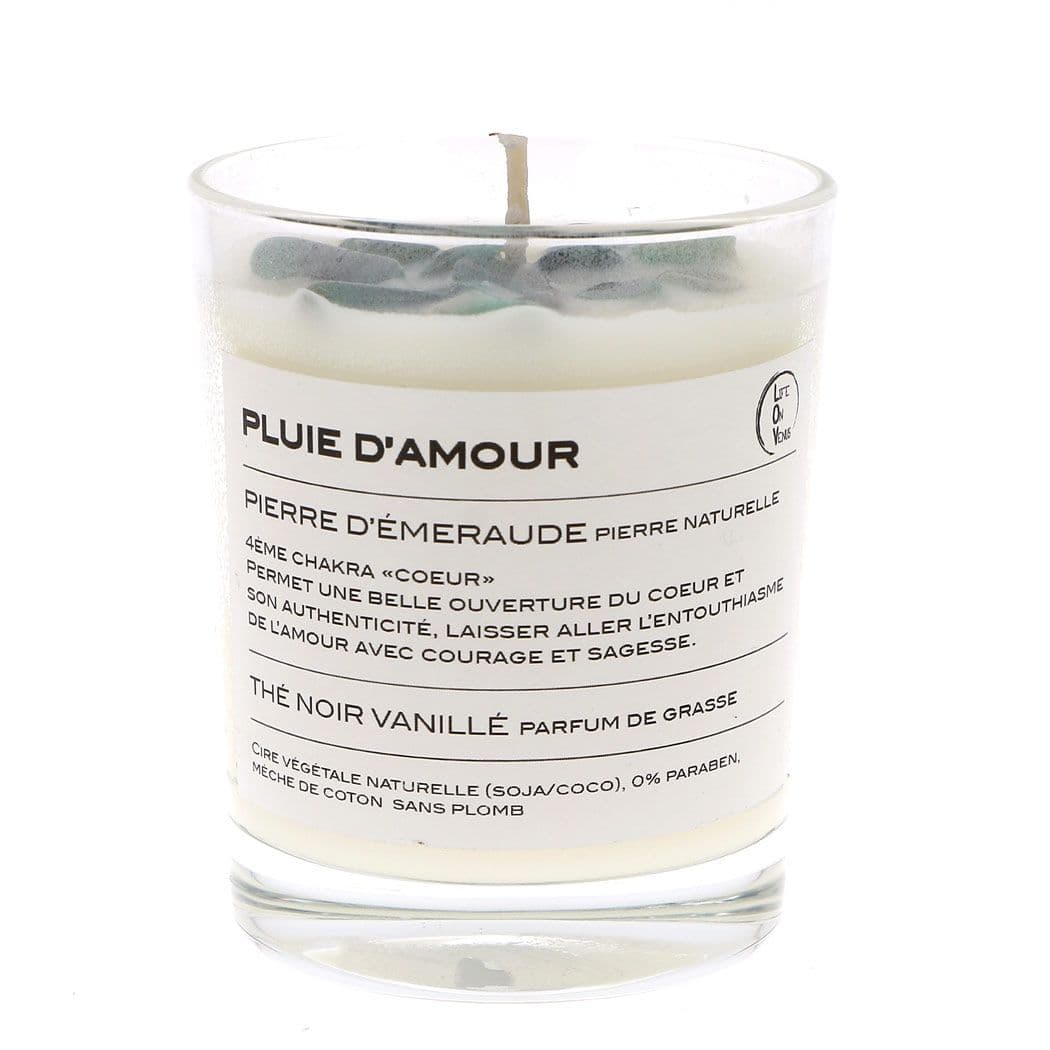 Bougie parfumée Pierres de vie – PLUIE D’AMOUR