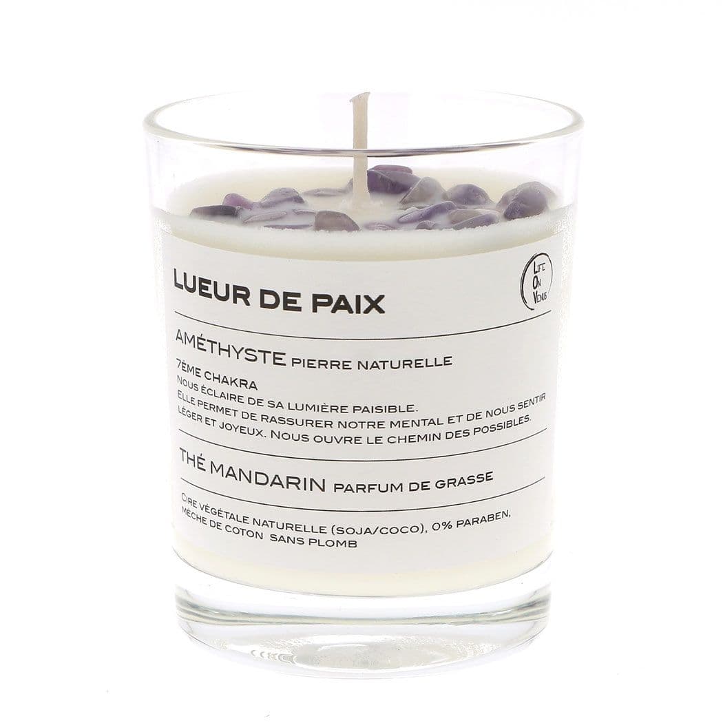 Bougie parfumée Pierres de vie – LUEUR DE PAIX