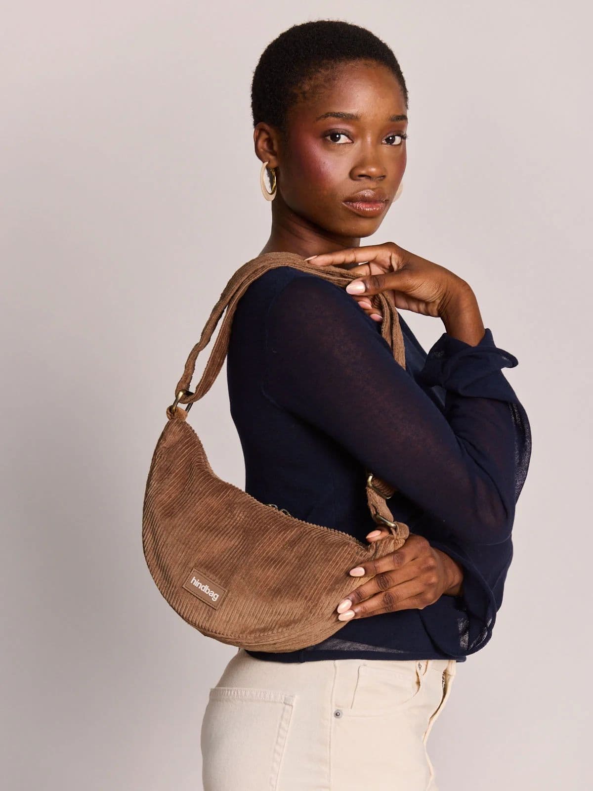 Sac bandoulière Andrea velours macchiato