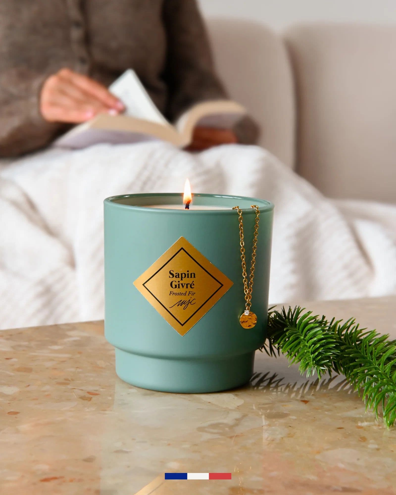 Bougie bijou Sapin Givré