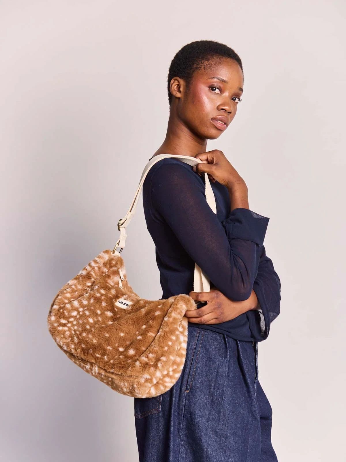 Sac Rosa fausse fourrure faon