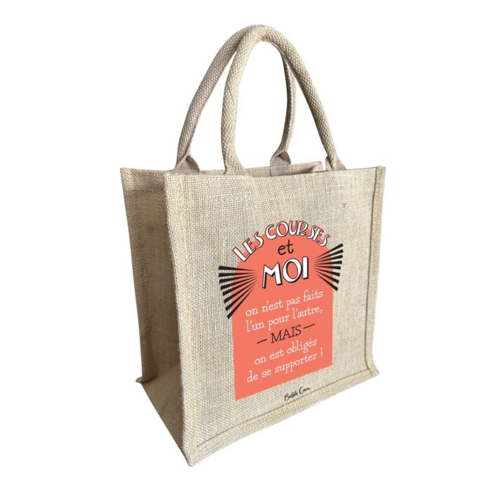Sac course jute - Les courses et moi