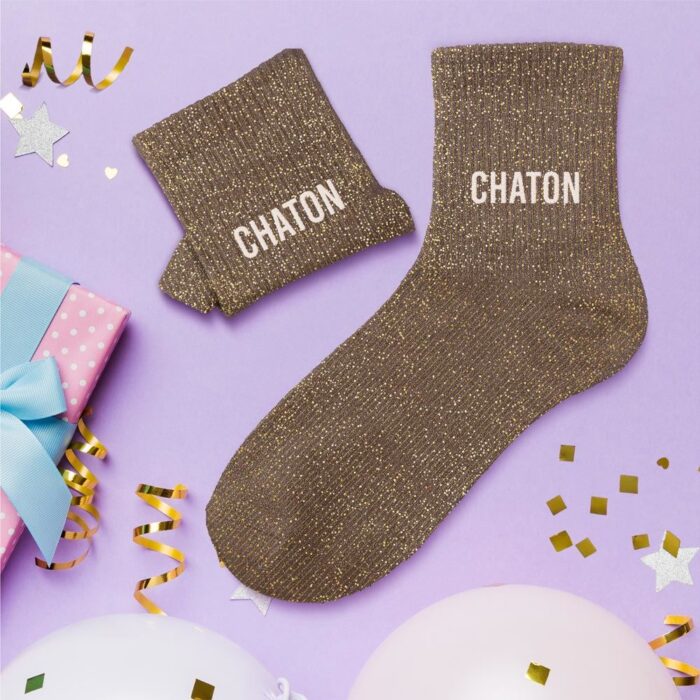 Chaussettes à paillettes - Chaton 36-42