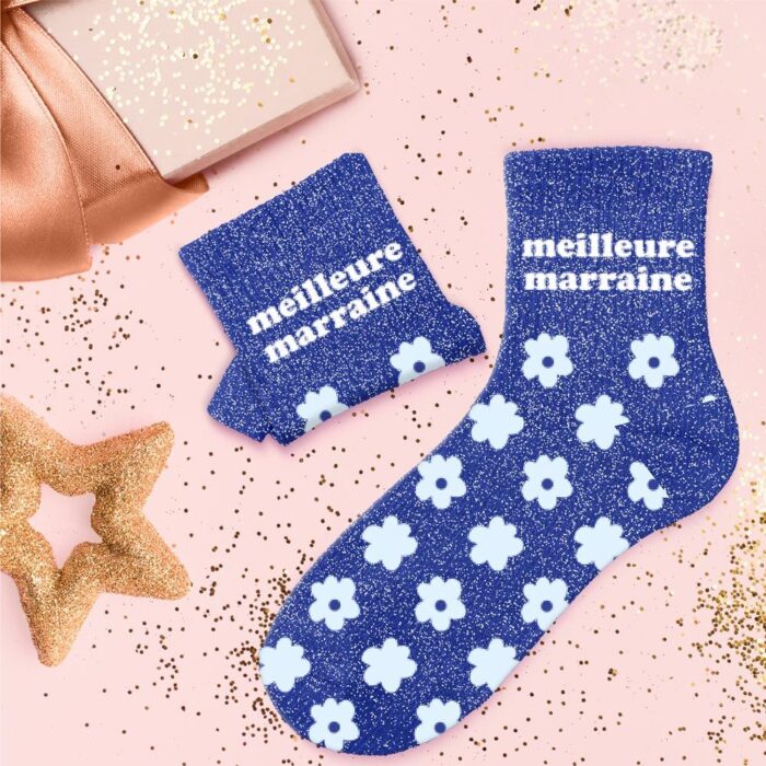 Chaussettes à paillettes - Meilleure Marraine 36-42